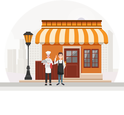 Customer ordering food online using mobile