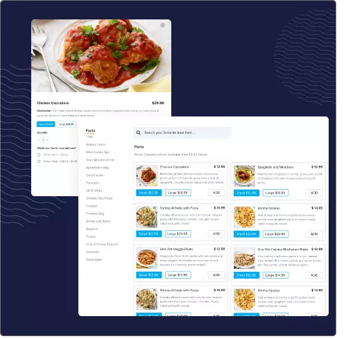 Restaurant food menu for Online Orders