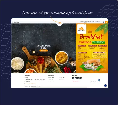 Personalized website for every Restaurant
